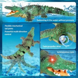 Remote Control Shark Alligator for Pool Toys RC Crocodile Boat Water Diving Toys 2.4GHz with Glowing Eyes USB Rechargeable Wa...