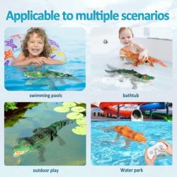 Remote Control Shark Alligator for Pool Toys RC Crocodile Boat Water Diving Toys 2.4GHz with Glowing Eyes USB Rechargeable Wa...