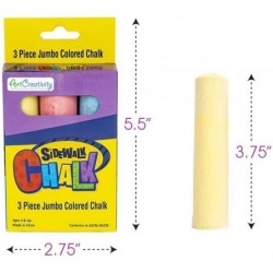 Jumbo Chalk Set for Kids 3 Boxes Each Box with 3 Chalk Sticks Non-Toxic Dust Free and Washable - for Driveway Pavement Outdoo...