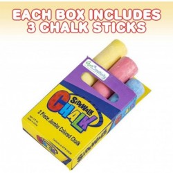 Jumbo Chalk Set for Kids 3 Boxes Each Box with 3 Chalk Sticks Non-Toxic Dust Free and Washable - for Driveway Pavement Outdoo...