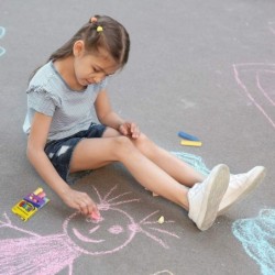 Jumbo Chalk Set for Kids 3 Boxes Each Box with 3 Chalk Sticks Non-Toxic Dust Free and Washable - for Driveway Pavement Outdoo...