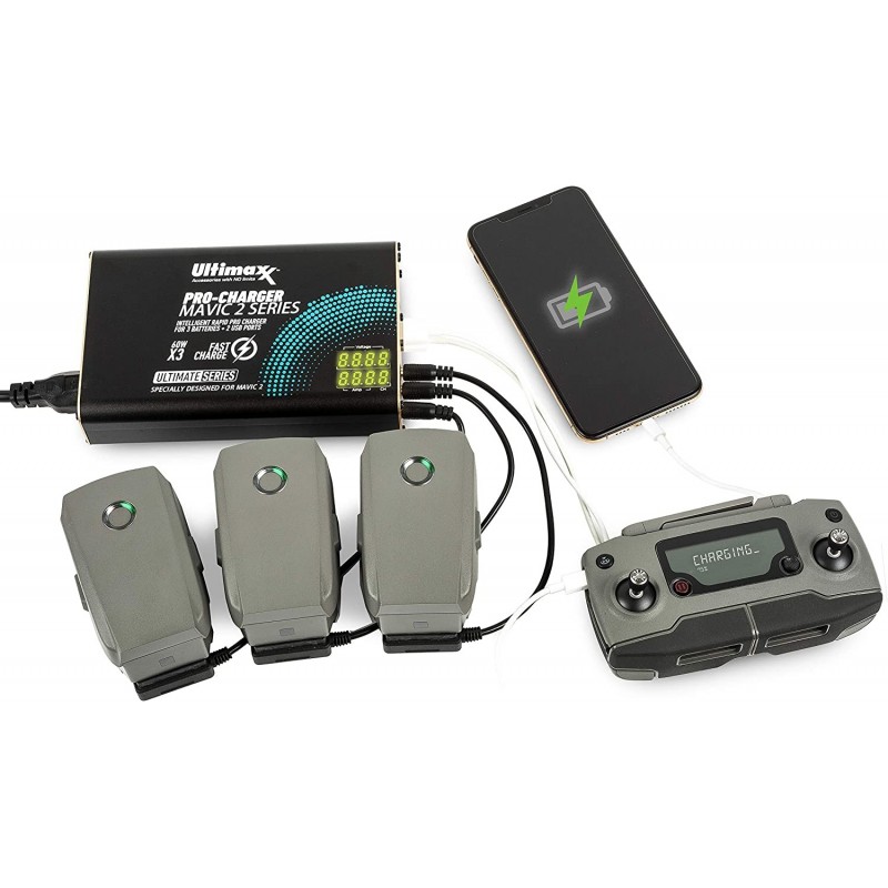 Intelligent Rapid Pro Charger For DJI Mavic Drones 2 Hub -3 Batteries + 2 USB Ports $73.87 Remote & App Controlled Vehicles