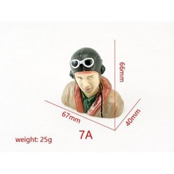 RC Plane Acc 1:5 / 1:6/ 1:9 Scale Figure Pilots 5A/ 5B/ 6A/ 6B/ 6C/ 7A/ 8A/ 9A Plastic Toy Model with Headset Glass RC Part (...