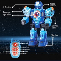 Large Remote Control Robot for Kids - 10 Channel RC Toys Shoots Missiles Walks Talks & Dances with Flashing Lights Sounds $61...