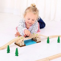 Clickety Clack Bridge - Other Major Wooden Rail Brands are Compatible $56.34 Toy Train Set Tracks