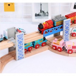 Wooden Train Set Accessories Train Bridge Police Station for Wood Train Tracks Compatible for All Wooden Track Railway $58.93...