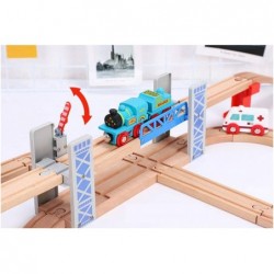 Wooden Train Set Accessories Train Bridge Police Station for Wood Train Tracks Compatible for All Wooden Track Railway $58.93...