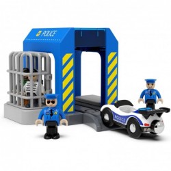 Wooden Train Set Accessories Train Bridge Police Station for Wood Train Tracks Compatible for All Wooden Track Railway $58.93...