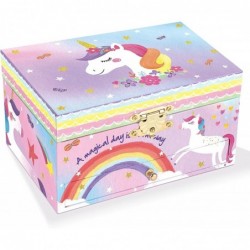 Girls Unicorn Musical Jewelry Box with Unicorn Charm Bracelet Glitter Star and Rainbow Design Unicorn Gifts for Girls Ages 3+...