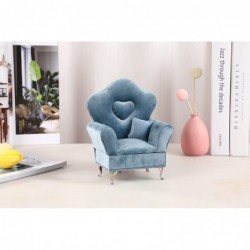 Miniature Dollhouse Accessories Dollhouse Furniture Jewelry Box Women Girls Gift Velvet Storage Jewelry Box(Light Blue Sofa 1...