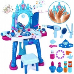 Kids Vanity Toys for 2 3 4 5 Year Old Girls Gifts Magical Toddler Vanity Set for Little Girls Vanity Set with Mirror Stool Li...