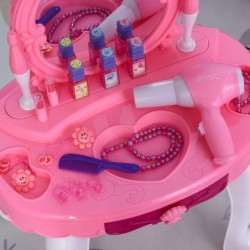 Children Dressing Table Set Girls Pretend Princess Vanity Table with Music Lightening Pink $78.12 Dress-Up Toy Vanities