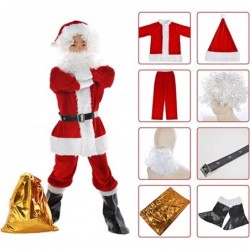 Child Santa Suit 9Pc Deluxe Plush Christmas Children’s Santa Claus Kids Halloween Costume Cosplay for 6+ years $55.73 Kids' C...