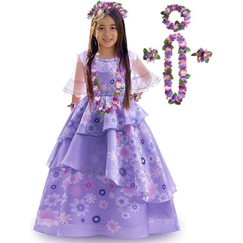 Kids Mirabel Cosplay Costume Girls Isabela Magical Princess Dresses Halloween Party Dress Up Suit $41.88 Kids' Costumes