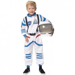 Halloween Child Unisex White Astronaut Costume NASA Pilot Jumpsuit With Helmet $60.50 Kids' Costumes