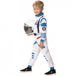 Halloween Child Unisex White Astronaut Costume NASA Pilot Jumpsuit With Helmet $60.50 Kids' Costumes