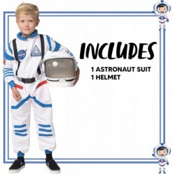 Halloween Child Unisex White Astronaut Costume NASA Pilot Jumpsuit With Helmet $60.50 Kids' Costumes