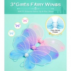 Princess Dresses for Girls Fairy Wings Dress Up Clothes Pretend Play Costumes Trunk with 3 Sets of Princess Dress Up Shoes Gl...