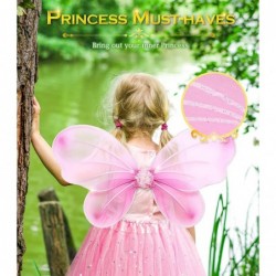 Princess Dresses for Girls Fairy Wings Dress Up Clothes Pretend Play Costumes Trunk with 3 Sets of Princess Dress Up Shoes Gl...