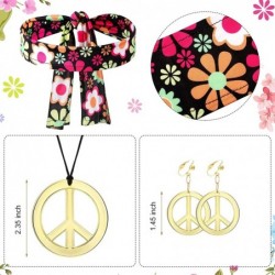 Kids Hippie Costume Set for Girls 60s 70s Hippie Dress Peace Sign Hippie Party Accessories for Halloween Cosplay Party $40.70...