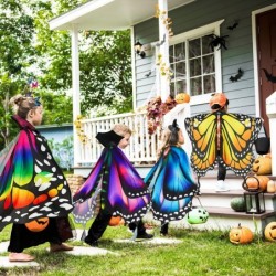 Butterfly Wings For Girls Butterfly Costume Fairy Wings Shawl 3PCS Butterfly Cape Kids Gifts Christmas Party. $32.49 Kids' Co...