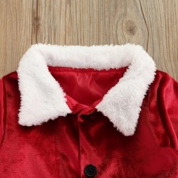 Toddler Baby Boys Girls Santa Costume Velvet Long Sleeve Christmas Jacket + Long Pants +Xmas Hat 3pcs Sets $46.21 Kids' Costumes