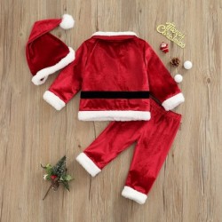 Toddler Baby Boys Girls Santa Costume Velvet Long Sleeve Christmas Jacket + Long Pants +Xmas Hat 3pcs Sets $46.21 Kids' Costumes