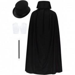 Kids Magician Costume Halloween Cosplay Outfit Party Supplies Gloves Hat Magic Wand Cloak $19.03 Kids' Costumes