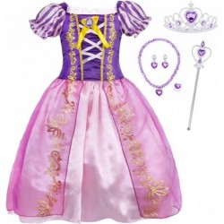 Little Girls Dress Princess Costume Fancy Birthday Party Cosplay Jewelry Accessories Purple Clothes $42.42 Kids' Costumes