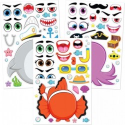 36 PCS Make-a-face Sticker Sheets Make Your Own Animal Mix and Match Sticker Sheets with Safaris Sea and Fantasy Animals Kids...