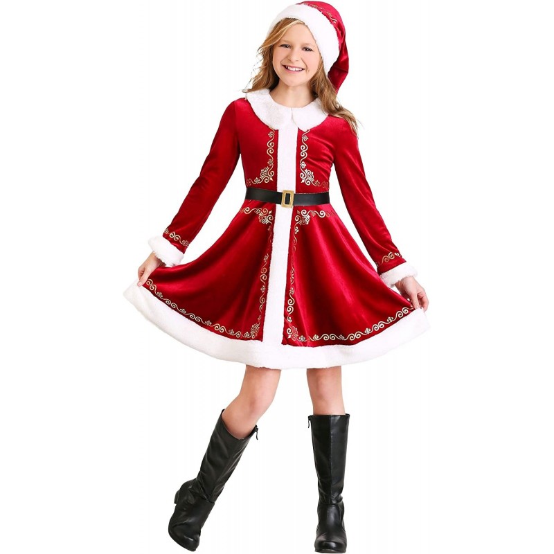 Santa Dress Costume for Girls Santa Claus Dress for Kids $76.98 Kids' Costumes