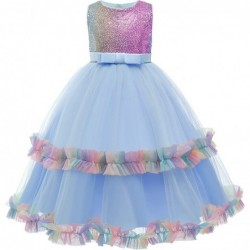 Girl's Unicorn Rainbow Long Tulle Dress Wedding Birthday Princess Carnival Party Performance Dance Pageant Ball Gowns $32.55 ...