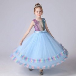 Girl's Unicorn Rainbow Long Tulle Dress Wedding Birthday Princess Carnival Party Performance Dance Pageant Ball Gowns $32.55 ...