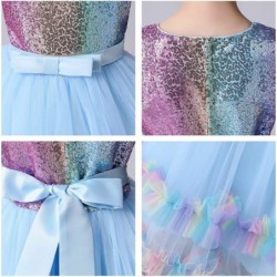 Girl's Unicorn Rainbow Long Tulle Dress Wedding Birthday Princess Carnival Party Performance Dance Pageant Ball Gowns $32.55 ...