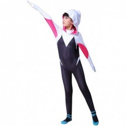 Toddler Kids Spider Verse Gwen Jumpsuit Bodysuit Halloween Costumes $51.36 Kids' Costumes