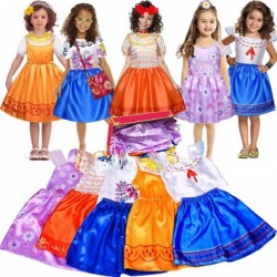 5 Sets Encanto Dress for Girls Mirabel Princess Dress Up Trunk Kids Isabela Luisa Dolores Pepa Halloween Costume Clothes Litt...