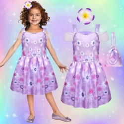 5 Sets Encanto Dress for Girls Mirabel Princess Dress Up Trunk Kids Isabela Luisa Dolores Pepa Halloween Costume Clothes Litt...