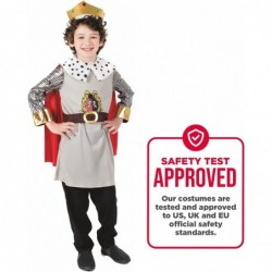 Kids King Costume Childrens Royal Robes Historical Ruler Crown Outfit $46.97 Kids' Costumes