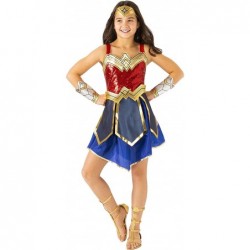 Rubie's Girl's DC Comics WW84 Deluxe Wonder Woman Costume Dress with Gauntlets and Tiara $65.94 Kids' Costumes