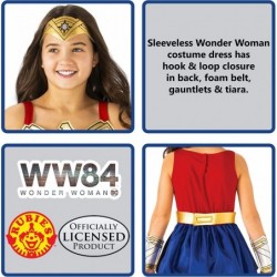 Rubie's Girl's DC Comics WW84 Deluxe Wonder Woman Costume Dress with Gauntlets and Tiara $65.94 Kids' Costumes