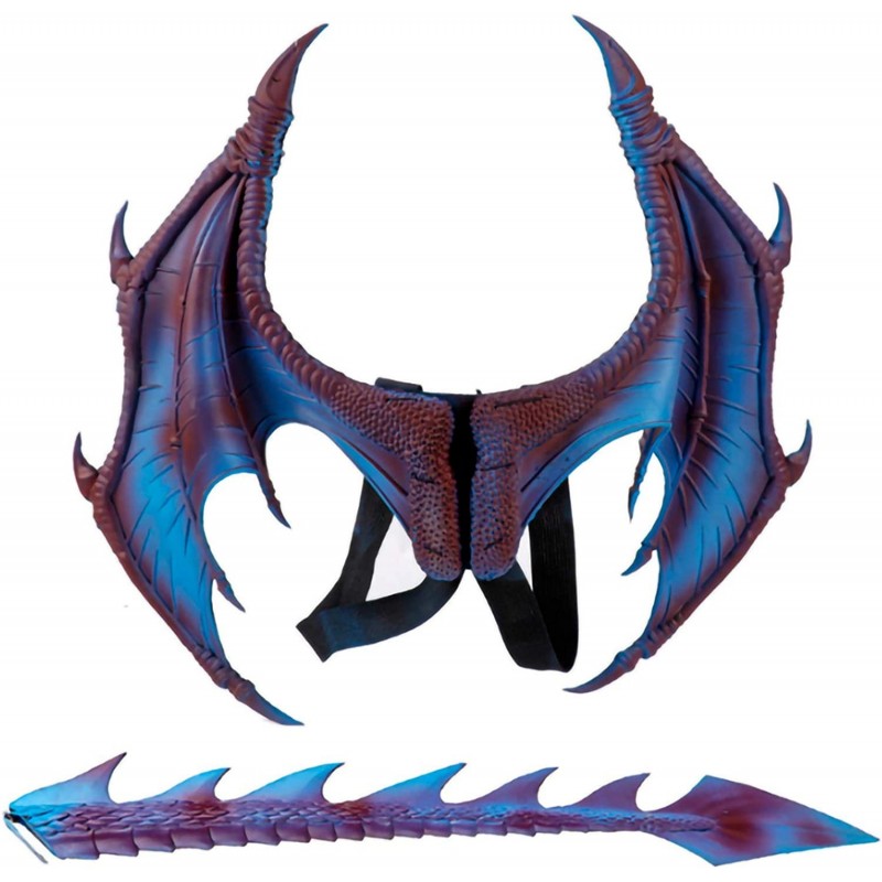 Halloween Dragon Costume Cosplay Carnival Wings Tail Accessory for Kids（Purple） $50.58 Kids' Costumes