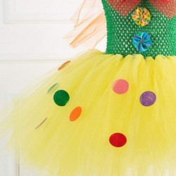 Circus Clown Girl Costume Handmade Tutu Dress Kids Funny Role Play Halloween Christmas Carnival Outfits w/Hair Hoop $23.58 Ki...