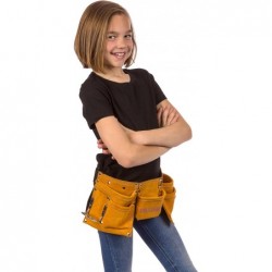 Child's Leather Tool Belt and Flashlight- Suede Leather Working Tool Pouch and Durable- Yellow $47.93 Kids' Costumes