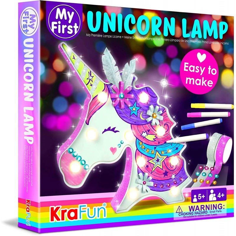 Easy DIY Unicorn LED Night Light Kids Lamp Kit for Girl Crafts – My First Beginner Arts and Crafts Gift STEM STEAM Toys Paint...