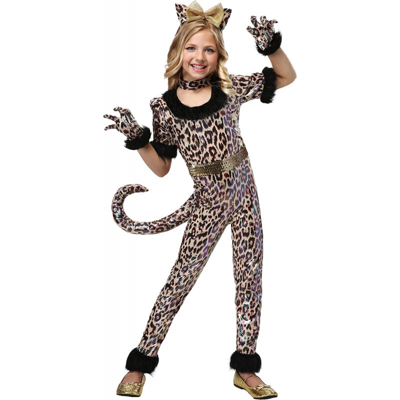 Leopard Jumpsuit Costume for Girls Cute Leopard Costume Outfit $68.98 Kids' Costumes