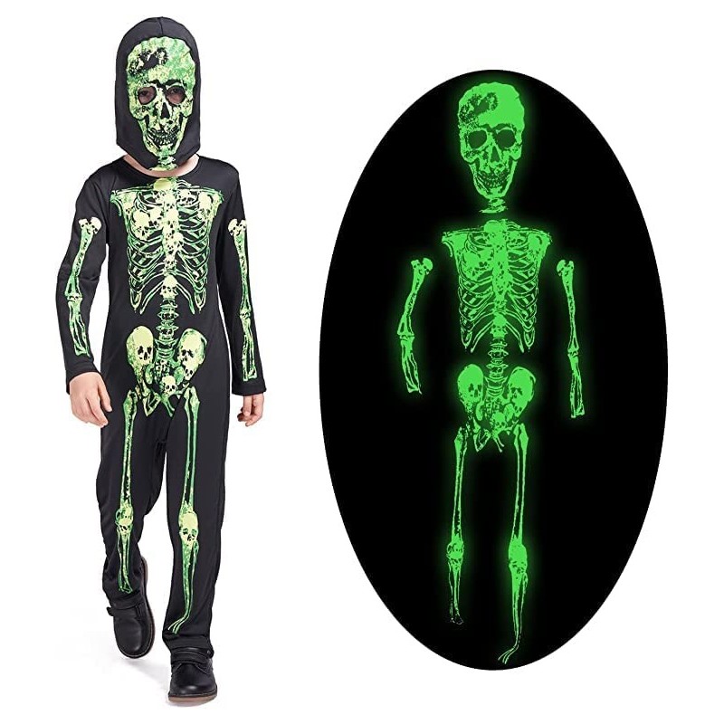 Halloween Costume Glow in the Dark Skeleton costume Halloween Skeleton outfit for Boys Girls $34.99 Kids' Costumes