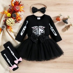 Baby Girls Halloween Outfit Set Cute Tutu Dress with Funny Print Onesies 3Pcs Clothing Set $29.26 Kids' Costumes