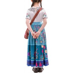 Mirabel Isabella Costume Dress For Girls Cosplay Madrigal Princess Halloween Dress Up With Bag $44.00 Kids' Costumes