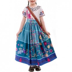 Mirabel Isabella Costume Dress For Girls Cosplay Madrigal Princess Halloween Dress Up With Bag $44.00 Kids' Costumes