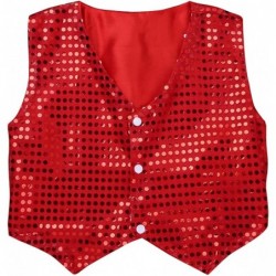 Girls' Boys' Glittery Sequined Vest Jacket Hip-Hop Street Dance Wear Stage Performance Waistcoat $14.21 Kids' Costumes